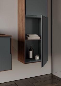 Orka Craft 100 Banyo Dolabı Ceviz / Mat Antrasit ( Boy Dolabı Hariçtir )