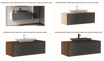 Orka Craft 80 Banyo Dolabı Ceviz / Mat Antrasit ( Boy Dolabı Hariçtir )