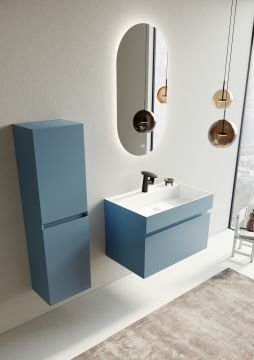 Orka Lusso 80 Banyo Dolabı Mavi (Boy Dolabı Hariçtir)