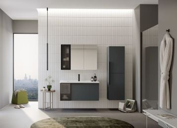Orka Pure 100 Banyo Dolabı Antrasit (Boy Dolabı Hariçtir)