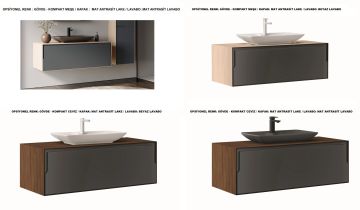 Orka Craft 120 Banyo Dolabı Ceviz / Mat Antrasit ( Boy Dolabı Hariçtir )
