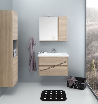 Orka Düden 80 Banyo Dolabı (Çekmeceli) Odeon Meşe (Boy Dolabı Hariçtir) Odeon Beyaz Meşe
