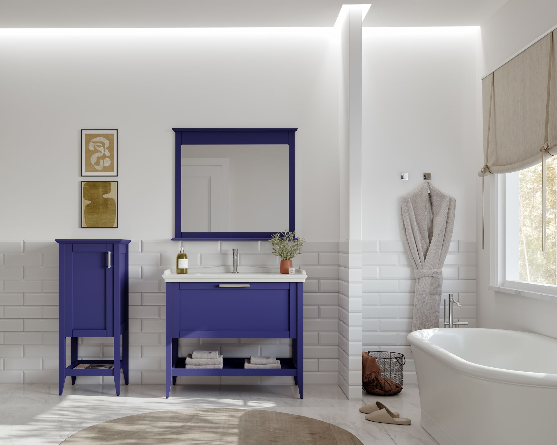 Orka Bastle 80 Banyo Dolabı Lacivert (Boy Dolabı Hariçtir)