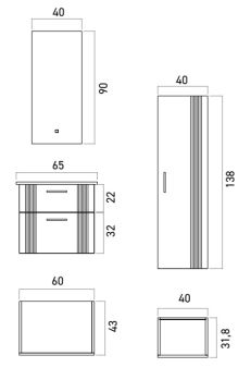 Orka Bari 65 Banyo Dolabı (Led Aynalı) + Boy Dolabı 40 Mat Soft Yeşil ( Boy Dolabı Dahildir )