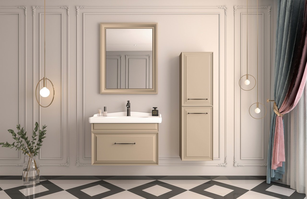 Orka Design 105 Banyo Dolabı Cappucino ( Boy Dolabı Hariçtir )