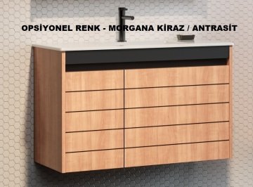 Orka Ricato 80 Banyo Dolabı Morgana Kiraz / Antrasit (Boy Dolabı Hariçtir)