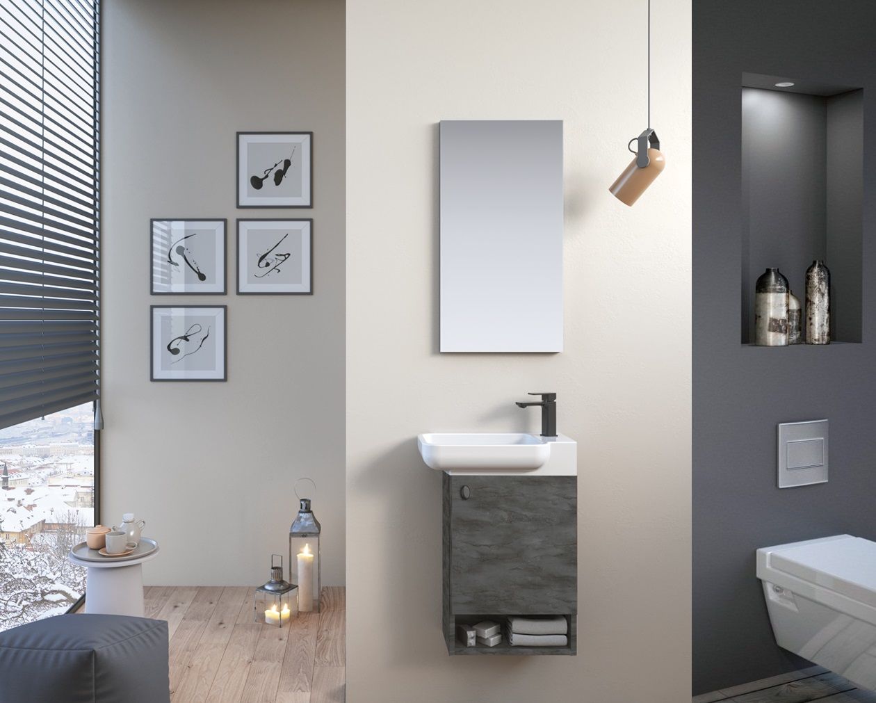 Orka Begonya 55 Banyo Dolabı İrony