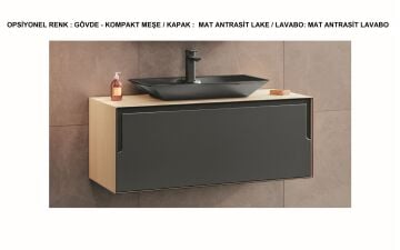 Orka Craft 80 Banyo Dolabı Meşe / Mat Antrasit ( Boy Dolabı Hariçtir )