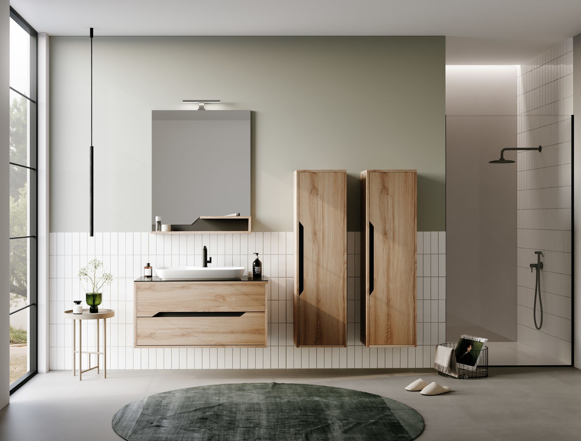 Orka Galia 80 Banyo Dolabı + Boy Dolabı 40 Legnano ( Boy Dolabı Dahil 1 Ad. )