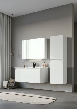 Orka Likya 80 Banyo Dolabı + Boy Dolabı 40 Beyaz (Boy Dolabı Dahildir)