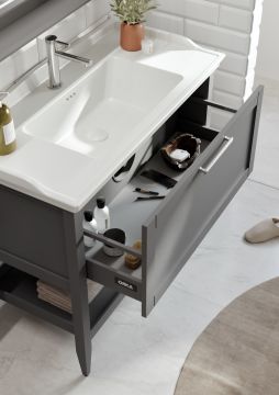 Orka Bastle 65 Banyo Dolabı + Boy Dolabı 48 Lacivert (Boy Dolabı Dahildir)
