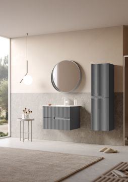Orka Moonlight 70 Banyo Dolabı + Boy Dolabı 40 Gri ( Boy Dolabı Dahildir )