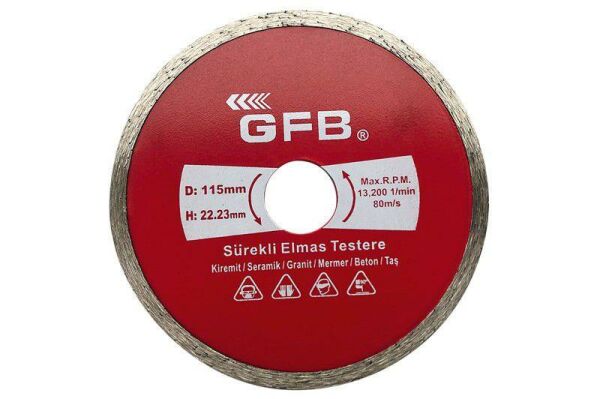 Gfb Sürekli Turbo Elmas Mermer Granit Kesici 115 mm