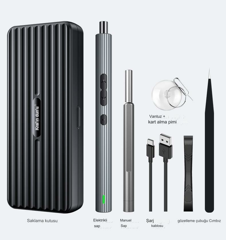 UF TOOLS 882058 58 Parça Hassas Elektrikli Tornavida Seti S2 Çelik Uçlu Taşınabilir Tornavida