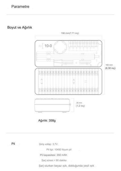 UF TOOLS 882058 58 Parça Hassas Elektrikli Tornavida Seti S2 Çelik Uçlu Taşınabilir Tornavida