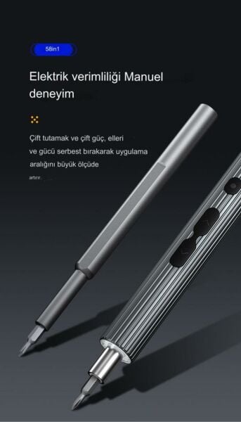 UF TOOLS 882058 58 Parça Hassas Elektrikli Tornavida Seti S2 Çelik Uçlu Taşınabilir Tornavida