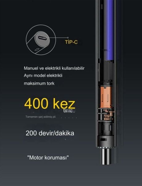 UF TOOLS 882058 58 Parça Hassas Elektrikli Tornavida Seti S2 Çelik Uçlu Taşınabilir Tornavida