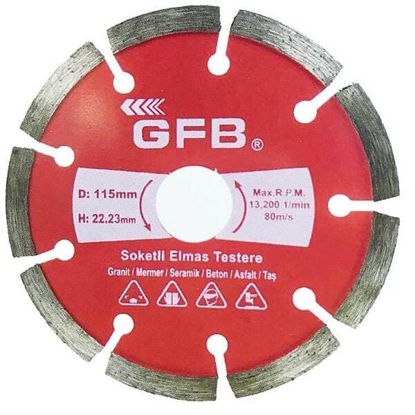 GFB Soketli Elmas Beton Mermer Kesici 115mm