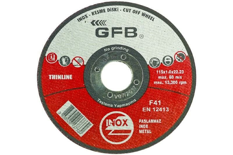 GFB 50 Adet Inox Kesici Taş 115x1.0x22.23mm