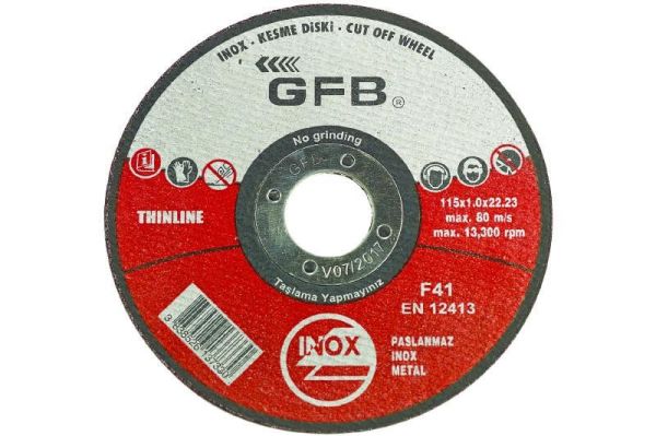 GFB 50 Adet Inox Kesici Taş 180x1.6x22.23mm