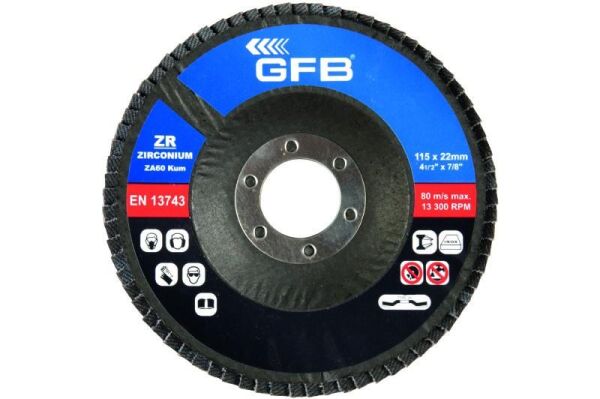 GFB 10 Adet Zirkonyum Flap Disk Zımpara 115mm-60 Kum