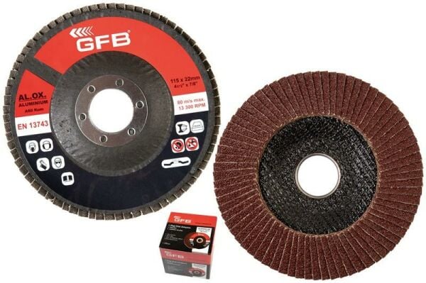 GFB 10 Adet Alüminyum Flap Disk Zımpara 115mm-100 Kum