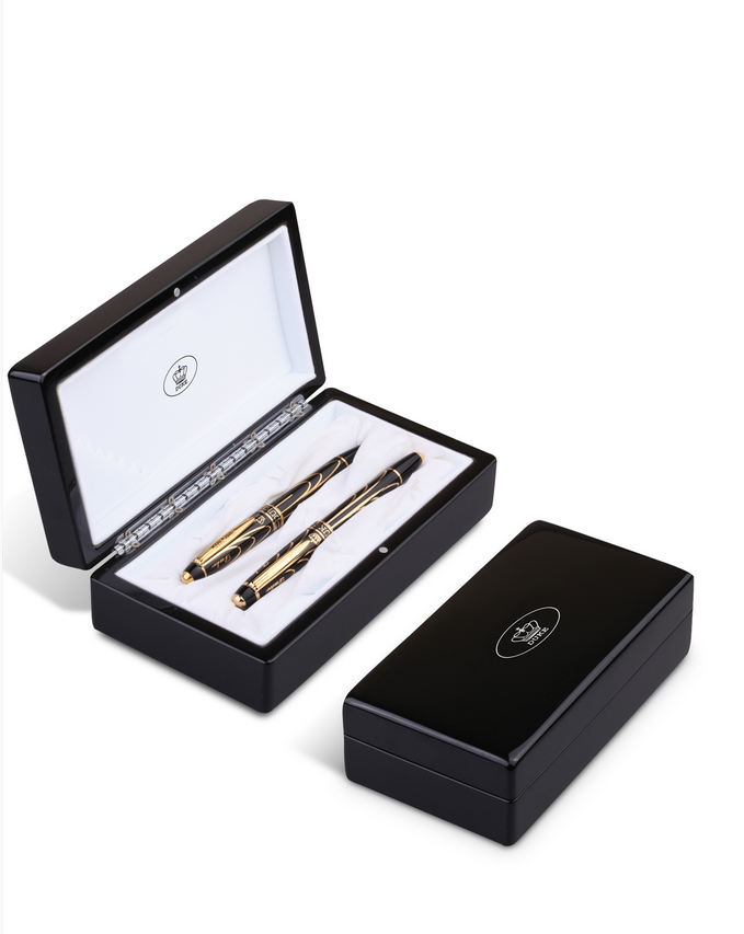 İsme Özel M6281R Siyah-Gold Kalem Seti