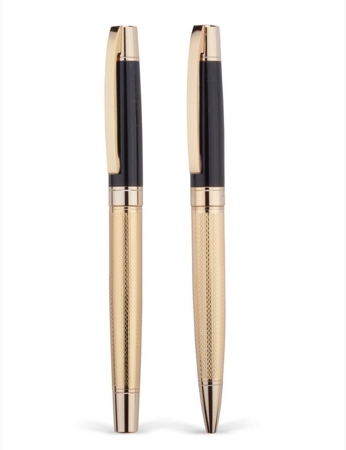 İsme Özel K1631S Siyah-Gold Kalem Seti