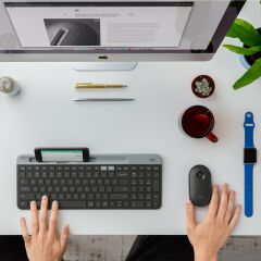 Logitech K580 Ultra Ince Çoklu Cihaz Özellikli Türkçe Bluetooth Klavye - Siyah