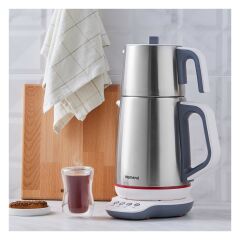 Homend Royaltea 1709H Konuşan Inox Çay Makinesi, Beyaz
