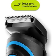 Braun BT 5240 Şarjlı Saç&Sakal Şekillendirici AutoSence, Kablosuz - Siyah/Mavi + Gillette Fusion ProGlide