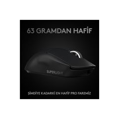 Logitech G PRO X SUPERLIGHT Ultra Hafif HERO 25.600 DPI 400 IPS LIGHTSPEED Kablosuz Oyuncu Mouse