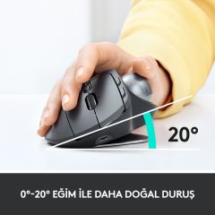 Logitech MX Ergo Kablosuz Konforlu Trackball Mouse - Siyah