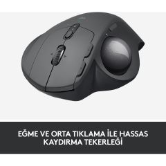 Logitech MX Ergo Kablosuz Konforlu Trackball Mouse - Siyah