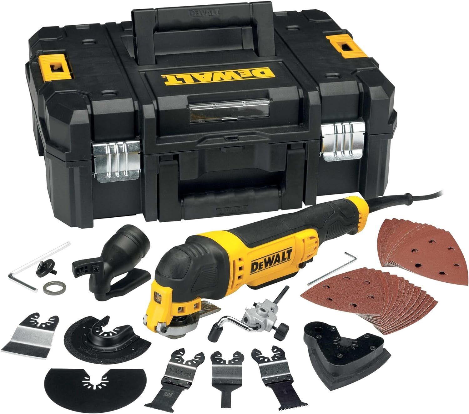 Dewalt DWE315KT-QS 300Watt Çok Amaçlı Zımparalama, Kesme Ve Raspalama Aleti