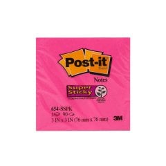 Post-it® Super Sticky Notluk Renkli 18 adet. 76x76mm. 90 yaprak