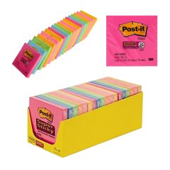 Post-it® Super Sticky Notluk Renkli 18 adet. 76x76mm. 90 yaprak