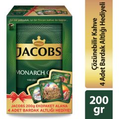 Jacobs Monarch Gold 200 gr + 4 Adet Bardak Altlığı