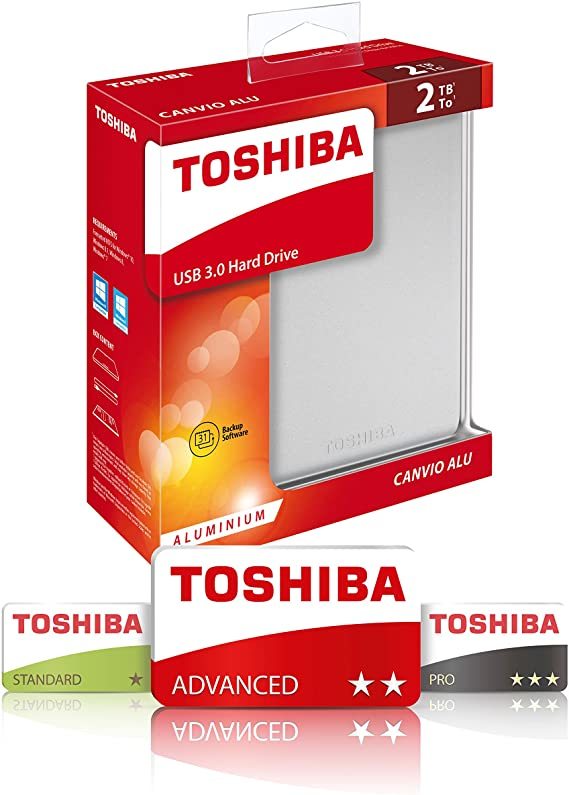 Toshiba Canvio ALU 2TB 2.5'' Gümüş Taşınabilir Disk