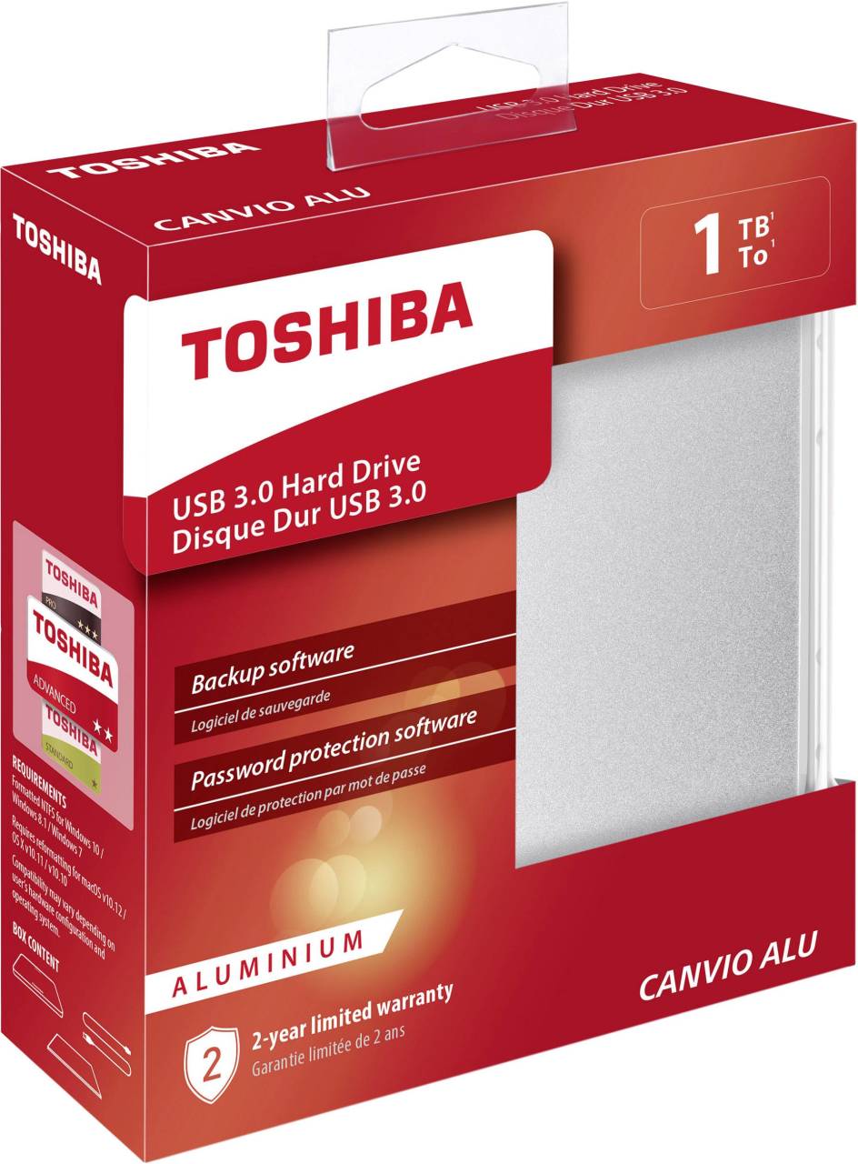Toshiba Canvio ALU 1TB 2.5'' Gümüş Taşınabilir Disk HDTH310ES3AB