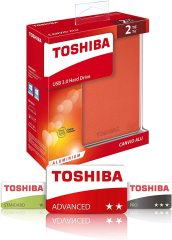 Toshiba Canvio ALU 1TB 2.5'' Kırmızı Taşınabilir Disk HDTH310ER3AB