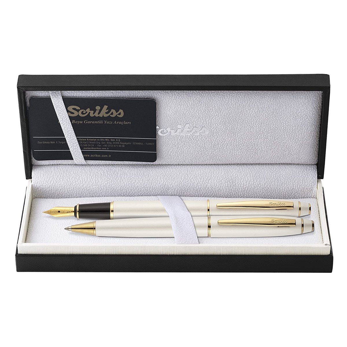 Scrikss Noble 35 Dolma Kalem&Tükenmez Kalem Takım İnci Beyazı