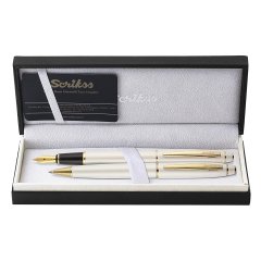 Scrikss Noble 35 Dolma Kalem&Tükenmez Kalem Takım İnci Beyazı
