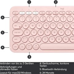 Logitech K380 Multi-Device Bluetooth Klavye-Gül