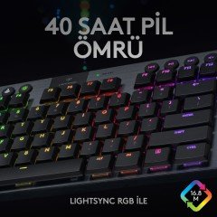 Logitech G G915 Lightspeed RGB  Oyuncu Klavyesi Tam Boyutlu İngilizce Q Kablosuz