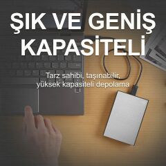 Seagate One Touch, 5 TB, Harici Sabit Disk, Gümüş, USB 3.0, Dizüstü ve Mac için,(STKC5000401)