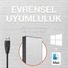 Seagate One Touch, 5 TB, Harici Sabit Disk, Gümüş, USB 3.0, Dizüstü ve Mac için,(STKC5000401)