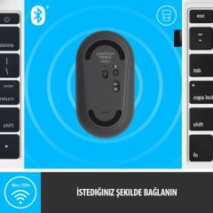 Logitech M350 Pebble Sessiz Kablosuz Kompakt Mouse - Siyah