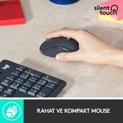 Logitech MK295 Sessiz Kablosuz Türkçe Klavye Mouse Seti - Siyah