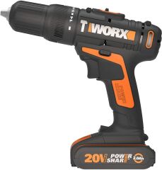 Worx WX371.10 20Volt2Ah. Li-ion Çift Akülü Profesyonel Şarjlı Darbeli Matkap + 30 Parça Aksesuar Seti